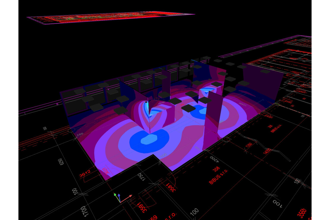 Kanceláře BIBUS s DALI řízením svítidel / vizualizace